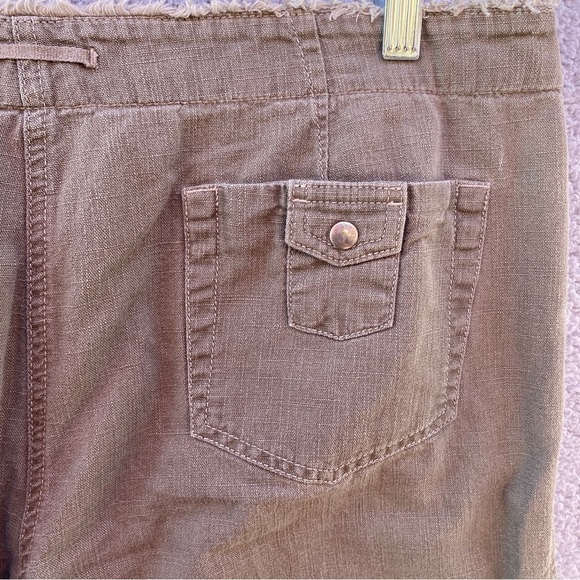 J. Jill Olive Twill Frayed Straight Leg Pants Sz 16P - Picture 9 of 13